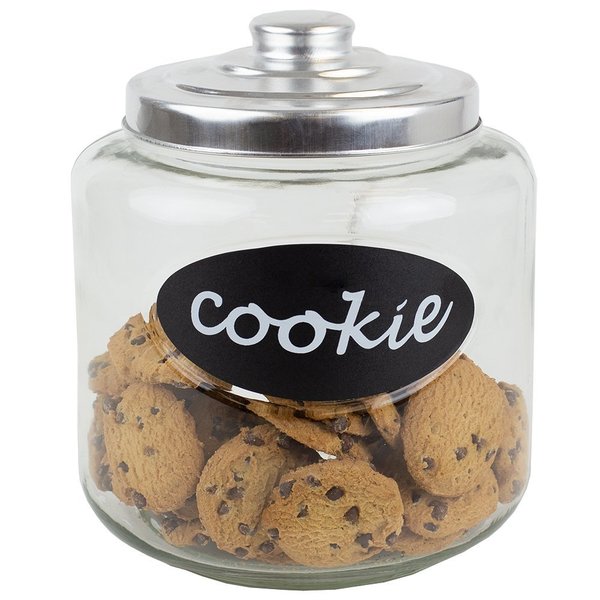Hds Trading Large Glass Cookie Jar with Metal Top ZOR96067